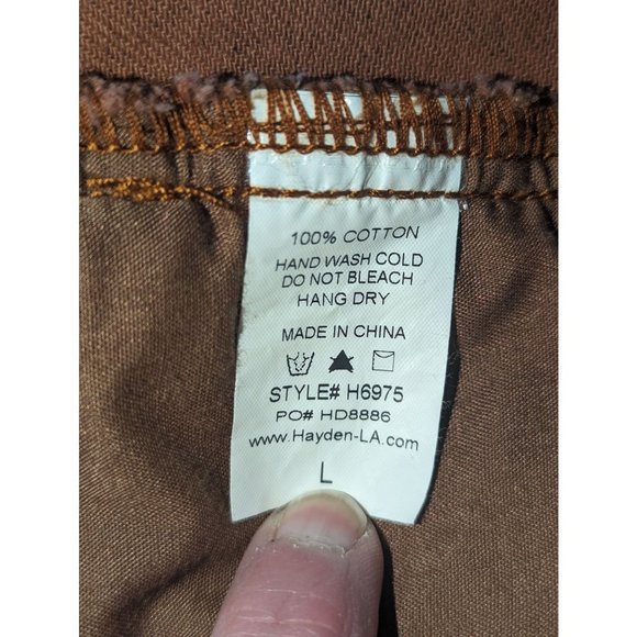 Hayden Los Angeles Denim Animal Print Mini Skirt Button front Fitted sz L - Picture 6 of 7